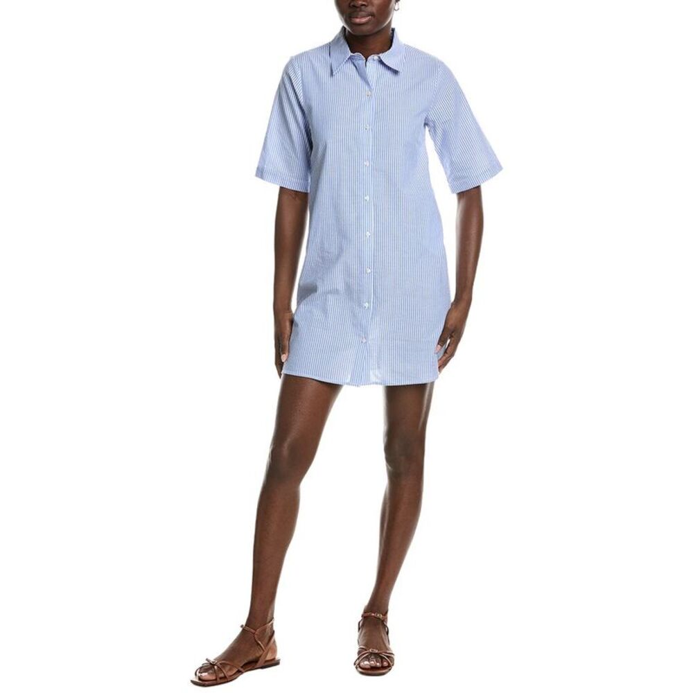 Garrie B Womens  Shirtdress Mini Dress, Blue